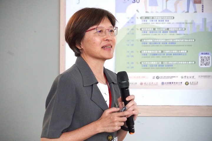 中華大學永續發展與USR策略執行長陳湘媛分享深耕地方經驗，強調跨校共創與文化永續傳承。