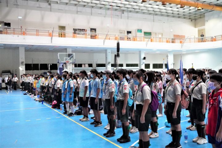 圖/此次竹市全市童軍大露營還有馬來西亞的童軍團特別來參與盛會。