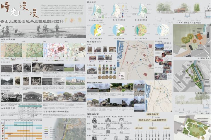 簡介﹕以香山大庄的常民生活地景為主軸,研究當地的生活、生產、生態形式,嘗試利用社區內的隙地空間、常民生活場所以及公園綠地等開放空間,將地方產業、人文故事以及生態環境的元素融入社區,建構具自明性的綠色社區。