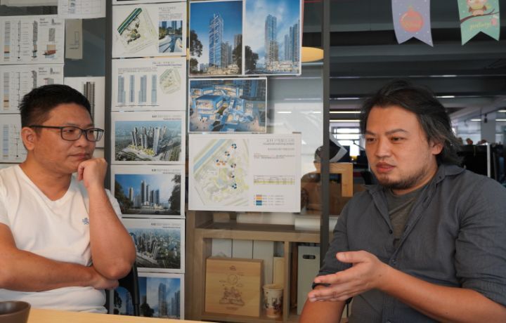 圖/潘天壹（右）和曾偉展（左）日前接受專訪，談起建築，2人一聊就是4個小時，欲罷不能。
