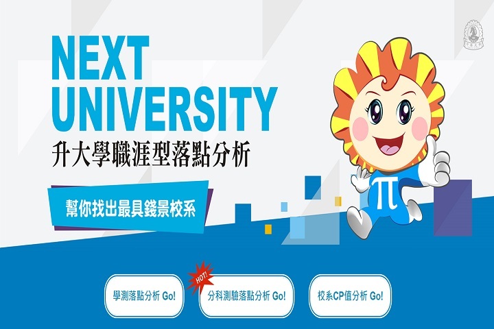 圖/職涯型落點分析也有網頁板,還有各校系CP值分析供考生參考。